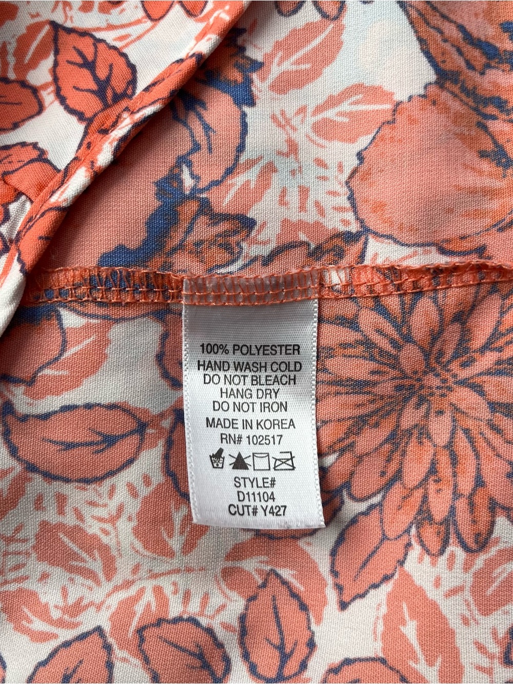 Soprano Coral Floral Elastic-Waist Mini Dress - Picture 7 of 7
